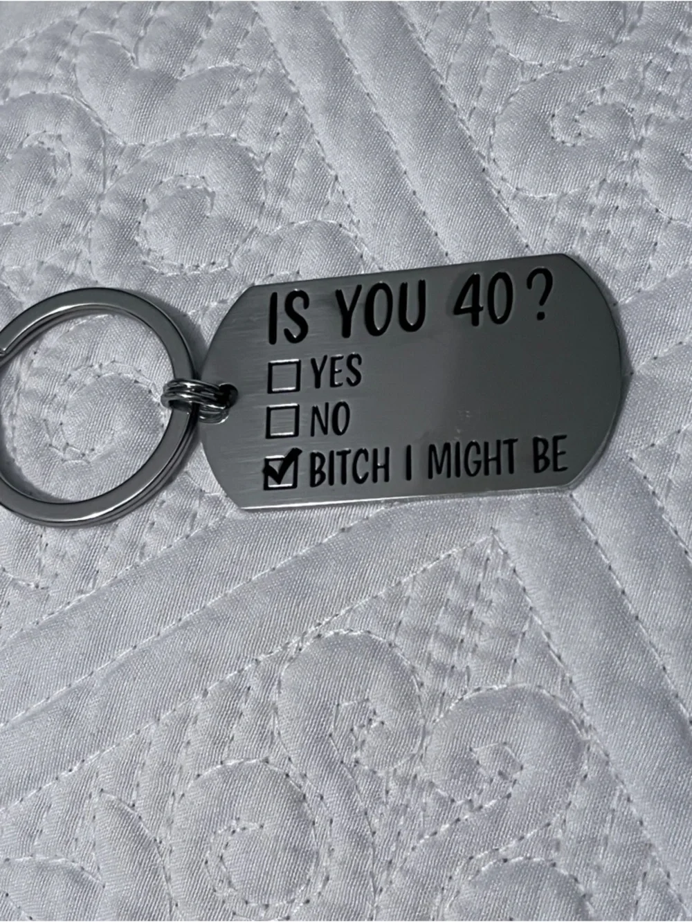 Funny 40th Birthday Wine Tumbler & Keychain Set